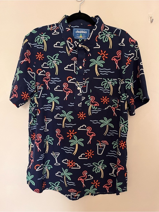 chubbies Other - Chubbies Navy Tropical Neon Print Polo